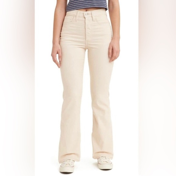 Levi's‎ Whitecap cream Ribcage super high rise Bootcut Corduroy Pants size 24x33 - Picture 6 of 6